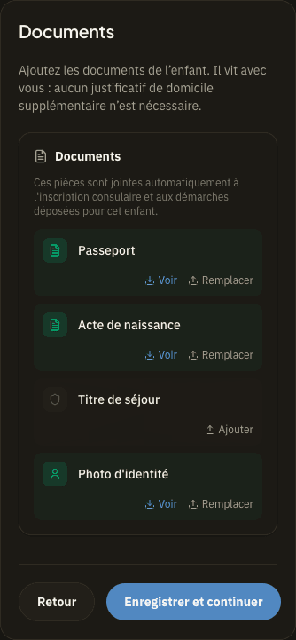 Voir les documents : même domicile
